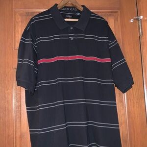Izod XFG Polo Shirt, XXL, Black Striped